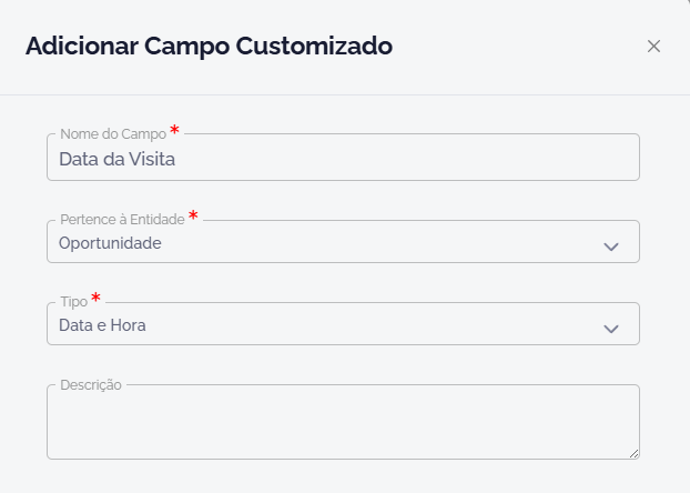 Campos customizados — Formulários e Campos Personalizados